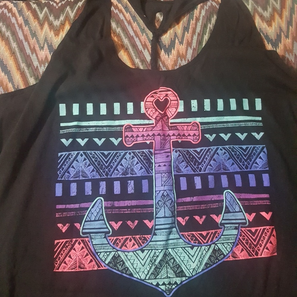 Rainbow anchor muscle tank